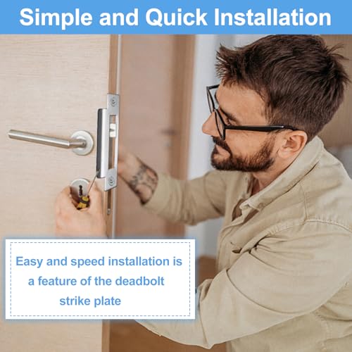 3Pcs 4-7/8" Zinc Plated Strike Plate Universal Door Strike Plate Replacement Lock Strike Plate T Strike Deadbolt Strike Plate Door Backplate Iron with Brushed Zinc Finish for Use(Large Hole) - color: 3PCS