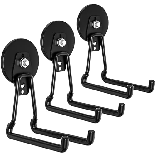 Heavy Duty Storage Magnetic Utility Hooks Large Garage Magnet Hooks with Anti-Slip Coating for Metal Cabinet,Pegboard,Garage Shelve,Garden Tools (Black3pro) - color: Black3pro
