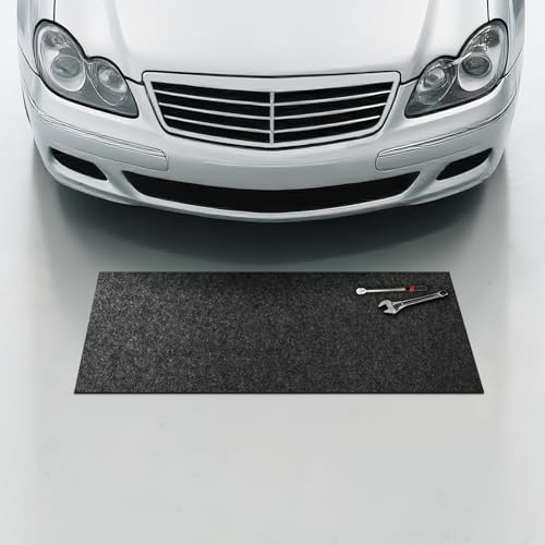 WELKIN Oil Spill Mat (60" x 36"), Absorbent Oil Pad Protects Floor, Garage Floor Mat for Under Car Driveway, Waterproof Backing, Durable & Cuttable - size: 60" x 36"