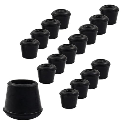 16pcs 3/4 Inch Round Chair Leg Tips Caps, Non-Slip Rubber Chair Leg Floor Protectors, Black Furniture Leg Caps Fit for 0.7"-0.75" (18-19mm) Diameter Round Feet - size: 3/4 Inch-Black