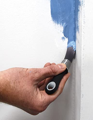 ROLLINGDOG 2 Inch Trim Paint Brush - 50mm Angled Sash Paint Brush and Pointed Round Trim Brush for Painting Walls and Ceilings - color: 2pc Trim Paint Brush Set