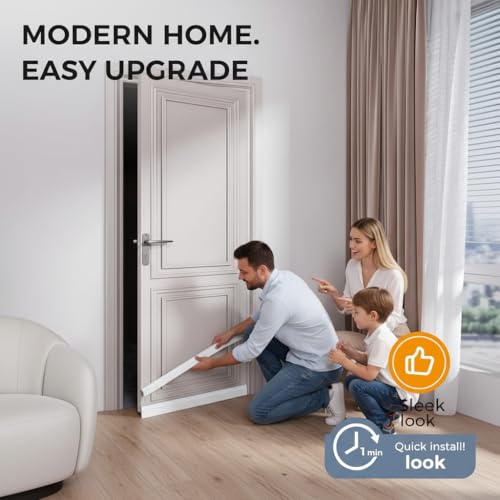 Premium Adjustable Door Draft Stopper - Under Door Sweep Weather Stripping with Strong Adhesive, Soundproof & Energy-Saving Seal for Exterior/Interior Doors, Cold Air & Noise Blocker - size: white