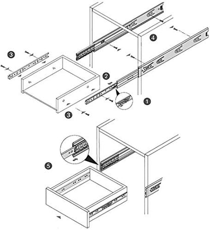 5 Inch Full Extension Drawer Slides Mini Ball Bearing Mount Drawer Slide for Cabinet Short Drawer Slides 1 Pair Black - size: 5 Inch