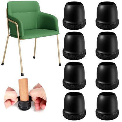 24 Pcs Silicone Chair Leg Floor Protectors for Hardwood Floors, Felt Furniture Pads Rubber Chair Leg Caps, Bar Stool Leg Floor Protectors, Anti-Scratch & Reduce Noise, Round(Black, Fit: 0.75"-1.1") - size: Black-m(fit: 0.75"-1.1")