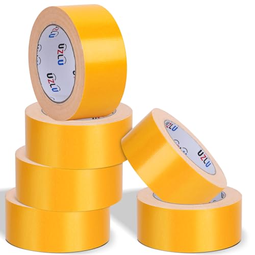 6 Pack Yellow Duct Tape Bulk Heavy Duty,1.88 Inches x 30 Yards,Strong Industrial Strength,Flexible,No Residue,Waterproof and Tear by Hand,Multi-Use for Indoor & Outdoor Repairs - color: Yellow, size: 30 Yard x 1.88 Inch-6 Rolls