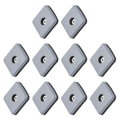 METALLIXITY Screw on Furniture Sliders (40mm/1.57in) 12Pcs, PTFE Square Chair Glides Slider with Screws - for Chairs Sofa Furniture, Black+Blue - size: 40mm/1.57in