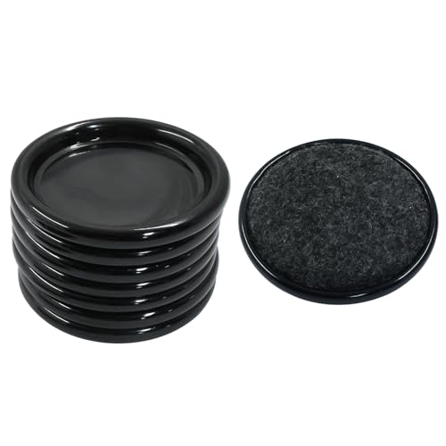 8Pcs Felt Furniture Sliders Reusable Carpet Base Furniture Cups,Moving Pads Sliders to Protect Hardwood (Round, 2.5 inch Dia, Black/Gray) - size: Round, 2.5 inch Dia