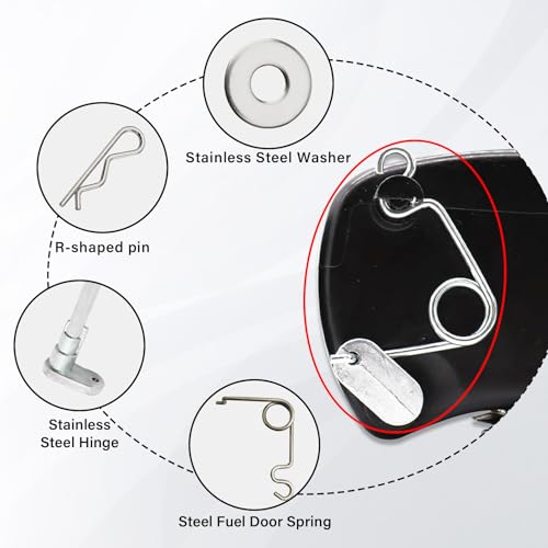 Fuel Door Hinge Pin with Gas Door Spring, for 2009-2014 F150, 2010-2014 Lincoln Mark Loose Gas Cap Permanent Repair Fix (09-14 Spring+Hinge) - size: 09-14 Spring+hinge