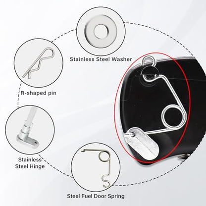 Fuel Door Hinge Pin with Gas Door Spring, for 2009-2014 F150, 2010-2014 Lincoln Mark Loose Gas Cap Permanent Repair Fix (09-14 Spring+Hinge) - size: 09-14 Spring+hinge