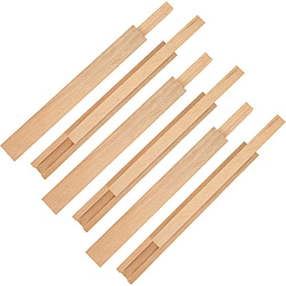 6 Pcs 15.7 Inch Wooden Drawer Slides Bottom Mount, Classic Traditional Wood Center Guide Track with Slide Glides, Replacement Inforcement Part for Drawer - size: 15.7in-6pcs