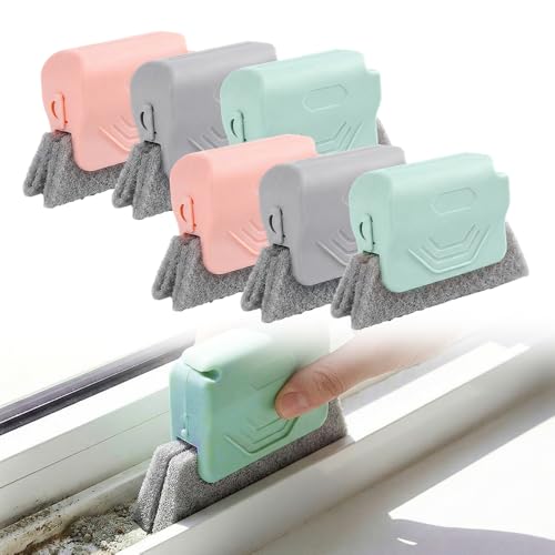 Magic Window Track Cleaner, Window Groove Cleaning Brush Tools Set, Cleaner Brushes for Window lides Gaps Tile Lines Shutter Slats Car Vents & Narrow Gaps (6PC) - color: 6pc