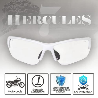 Global Vision Hercules 7 Safety Sunglasses Photochromic Auto-Darkening Clear to Smoke Lens ANSI Z87.1 - color: White