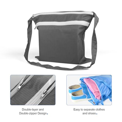13 x 14 Inch Anti-static Cleanroom Crossbody Tool Bag,Storage Bag for Work & Travel（Grey） - color: Grey