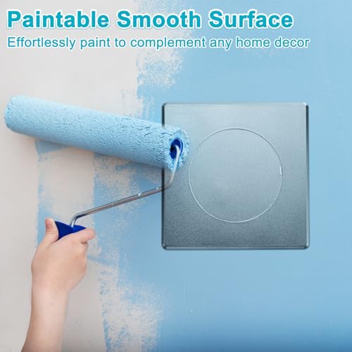 M METERXITY 1-Pack Access Panel for Drywall, 4x4 Inch Plastic Self Adhesive Wall Hole Cover Access Doors for Wiring Cable/Ceiling, Removable Plumbing Wall Panel [Grey, Round] - color: Gray
