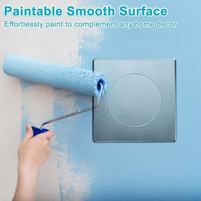 M METERXITY 1-Pack Access Panel for Drywall, 4x4 Inch Plastic Self Adhesive Wall Hole Cover Access Doors for Wiring Cable/Ceiling, Removable Plumbing Wall Panel [Grey, Round] - color: Gray