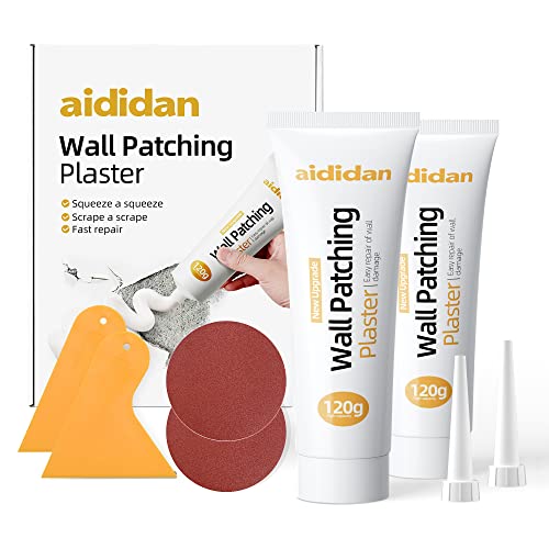 2pcs Drywall Repair Kit Hole Repair Patch Kits Wall Spackle Repair Paste Wall Mending Agent Quick Fix Solution for Home Wall, White Repair Putty Plaster Dent & Wood Scratch Repair - color: 2 Pack