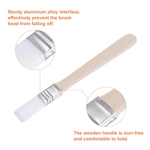 HARFINGTON 20pcs Paint Brushes 0.5" Nylon Flat Wall Paint Brush Soft Bristle with Wood Handle for Painting DIY Latex Paints Furniture Cabinets Fences, White - color: White, size: 0.5 inch