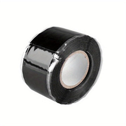 Super Strong Waterproof Tape Stop Leaks Seal Repair Tape Performance Self-Fluxing Silicone Tape Adhesive Insulating Duct Tapes (Black) - color: black