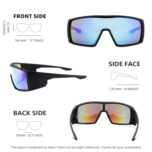 MAXJULI Z87 Wrap Around Sports Sunglasses with Side Shield for Men TR90 Ultralight UV400 Protection Safety Glasses 8704