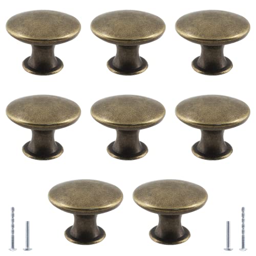 8Pcs Antique Bronze Kitchen Cabinet Knobs Handle Pulls, 30mm Vintage Round Drawer Knob Pulls for Dresser, Cupboard, Bathroom - color: Bronze, size: 8pcs