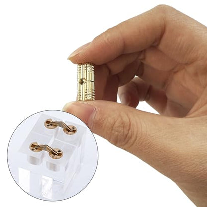 10Pcs Brass Barrel Hinges, Invisible Cabinet Furniture Hinges with 180 Degree Opening Angle, Hidden Box Hinges for DIY Jewelry Box Hand Craft (M10x22mm) - color: M10x22mm