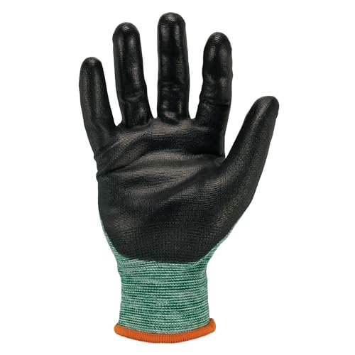 Ergodyne ProFlex 7002-ECO Work Glove, Recycled PU Coated Palms Gloves, Post Consumer Materials, 15 gauge, 12-Pack - size: X-Small 12-Pack