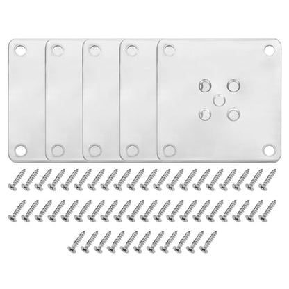 uxcell 5Pcs Furniture Leg Flat Mounting Plates, 80mm/3.1inch Flat T-Plate Connector Attachment Bracket Base with Screws for Chair Sofa Cabinet Repair - size: 80mm