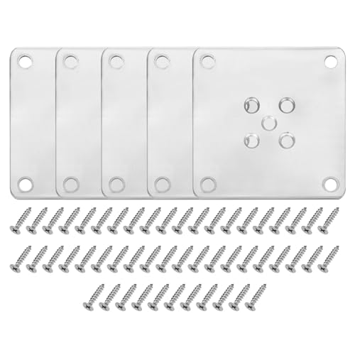 uxcell 5Pcs Furniture Leg Flat Mounting Plates, 80mm/3.1inch Flat T-Plate Connector Attachment Bracket Base with Screws for Chair Sofa Cabinet Repair - size: 80mm