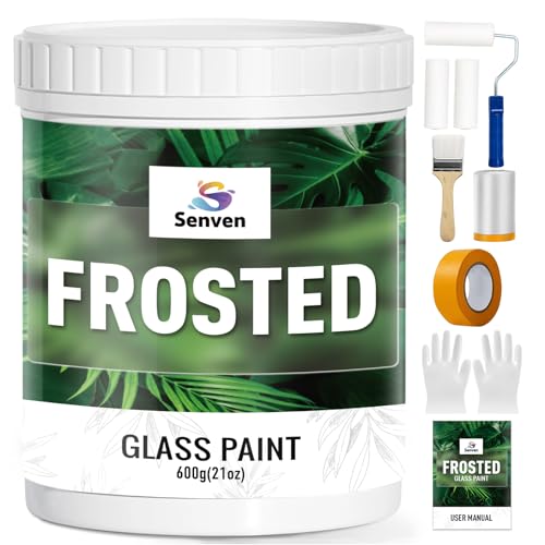 Frosted Glass Paint 21oz Frosted Glass Paint Kit, Waterproof & UV Resistant Frost Paints for Window Privacy Film Windows Frosting for Home Bathroom Door Kitchen and Office Window Frosting - color: Frosted Glass 21oz