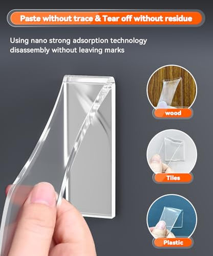Strong Heavy Duty Double Sided Tape, 1.2" x 20FT Extra Large Clear & Tough Removable Nano Adhesive Filament Tape for Wall Hanging Strip Poster Deco Rug (1/12" Thick) - size: 1.2" X 20 Ft (1/12" Thick)