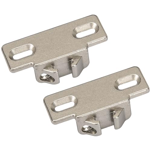 Hinge Mounting Plate Replacement for Blum 1 3/8" Overlay Compact 33 110 Degree, Face Frame Edge Mount Plates for Blum Cabinet Hinges, Self Closing, Nickel Finish (Pack of 2)