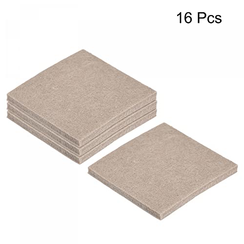 uxcell Felt Furniture Pads Self Adhesive Square Furniture Felt Pads, Anti Scratch Floor Protectors for Furniture Legs Hardwood Floor 3.3 Inch x 3.3 Inch Beige 16pcs - size: 3.3 Inch x 3.3 Inch