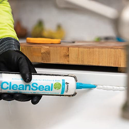 Clean Seal Active Enzyme Caulk, Kitchen & Bath, White, 6oz. (Pack 1)