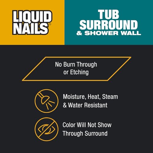 Tub Surround 10 oz Bright White Low VOC Interior Tub and Shower Adhesive, 6 Pack - size: 10 Ounce (Pack of 6), style: Tub Surround