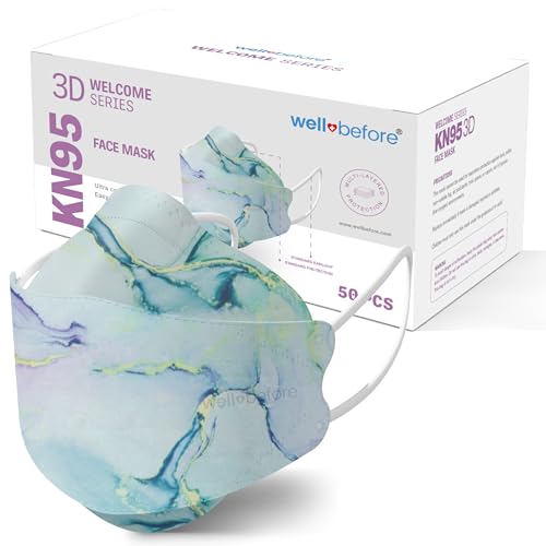 Well Before Welcome Series 3D KN95 Face Mask, Regular, Pack of 50 - color: Marble