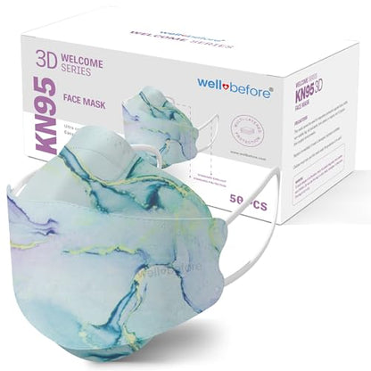 Well Before Welcome Series 3D KN95 Face Mask, Regular, Pack of 50 - color: Marble