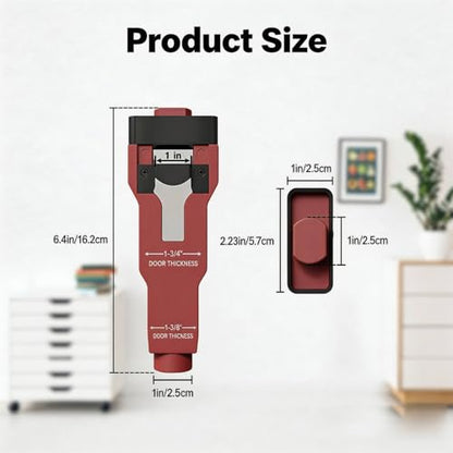 Door Latch Installation Kit with Mortise Blade, Door Latch Mortise Kit Template for Easy Accurate Professional Cut Fits 1-3/8" to 1-3/4" Thick Wooden Doors (Red)