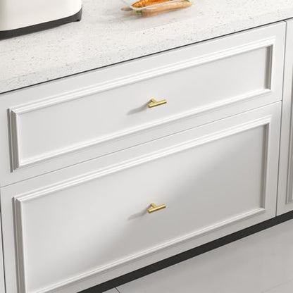 Goldenwarm 5Pack Single Hole Gold Cabinet Knobs and Pulls Door Cupboards Drawers Bedroom Furniture Handles 2 Inch Overall Length Brushed Brass - color: ‎Brushed Brass, size: 5 Pack