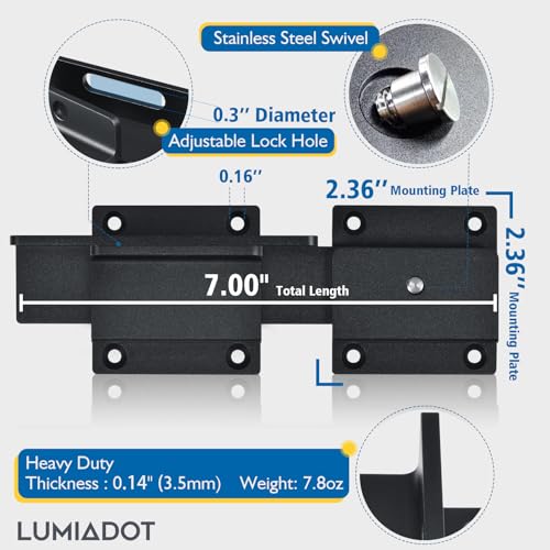 Flip Gate Latch Lock with Padlock Hole, 1Pack, 3.5mm Heavy Duty Aluminum Alloy Adjustable Door Latch for Sliding Swing Open Gates, Outdoor, Wooden Fence, Barn, Shed, Garage, Yard - size: 1 Pack
