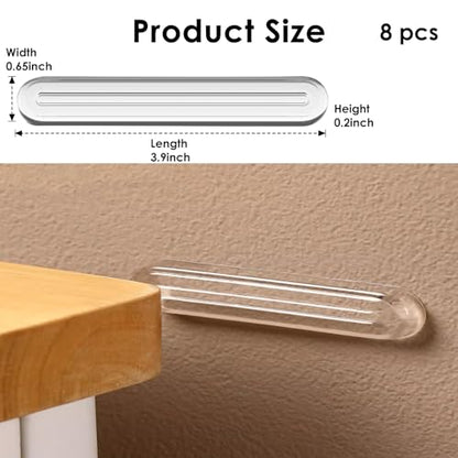 Wall Protector from Furniture 8PCS Medium, Wall Bumper Guards, Fridge Door Stopper, Furniture Wall Protectors 3.9x0.65x0.2inch - size: 8pcs Medium Thick