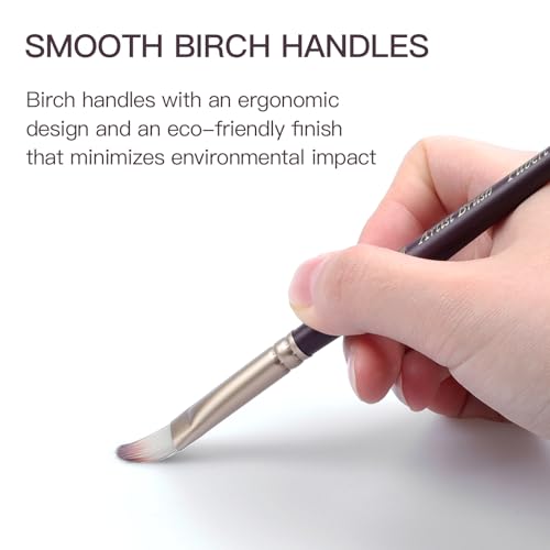 23pcs Paint Brush Set, Professional Artist Brushes for Acrylic and Oil Painting, Includes Flat, Filbert, Fan, Round, Angle, Rigger, and Palette Knife, Portable Storage Roll - color: Purple
