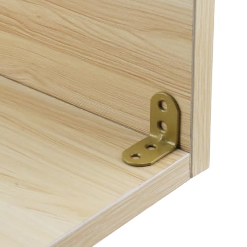 Wealrit 20 PCS L Shape Bracket Corner Braces Gold Right Angle Brackets, Wood Furniture Fastener with Screws for Cabinet Chair Drawer Length- 1.1" - size: 1.1"