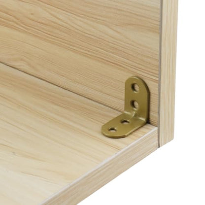 Wealrit 20 PCS L Shape Bracket Corner Braces Gold Right Angle Brackets, Wood Furniture Fastener with Screws for Cabinet Chair Drawer Length- 1.1" - size: 1.1"