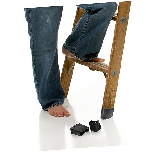 Artibetter 4pcs Non-Slip Rubber Ladder Feet Pads Durable Step Mat Covers for Home Use Easy Installation Floor Protection Compatible with Standard Ladders