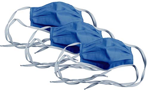 Adjustable Reusable Face Cover (Pack of 3) - color: 80% Poly Blend - Assorted Blue, size: 3 Count (Pack of 1)