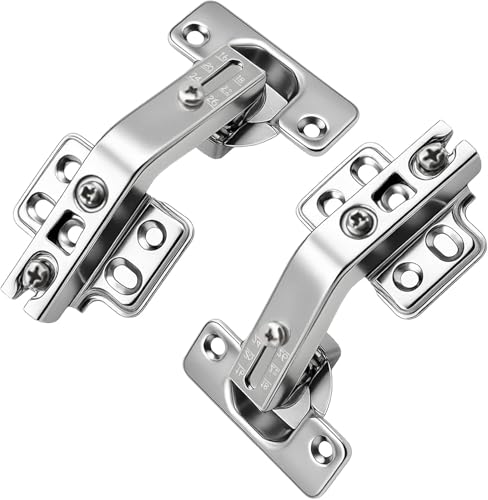 TamBee 135 Degree Cabinet Hinges, Lazy Susan Hinges for Corner Cabinets, Hidden Hinges for Kitchen Folded Doors - 3D Adjustment, Cupboard Hinges Replacement, Brushed Nickel 1 Pair - style: 135°