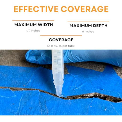 Akona Epoxy Crack Repair - Injectable Crack Filler for Concrete, Brick, Foundational Cracks and Water Leaks, Clear Liquid Epoxy Resin (6 Ounce, 1)