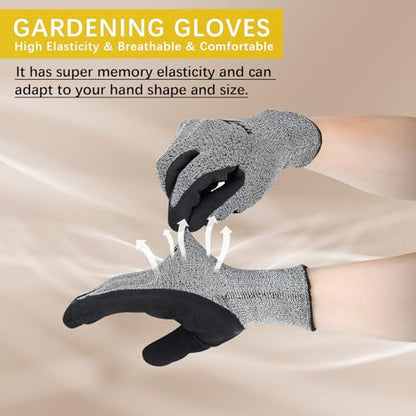 gardening gloves,garden gloves for women,Breathable latex dipped,Suitable for weeding and warehouse handling - color: 4 Pairs Gray Gloves