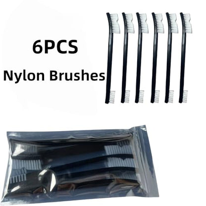 6-Pack Ultimate Detailing Brush Set: Heavy-Duty Nylon & Wire Brushes for Cars, Kitchens & Tight Spaces – Ergonomic Grip, Non-Scratch Bristles - size: 6 Pcs