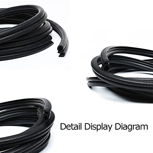 Rubber Edge Trim 23Ft Car Door Seal Strip with Side Bulb, Automotive Weather Stripping Edge Guard Universal Fit for Camper Van, Trucks, SUV, RV - size: Fit 1/16 Inch Edge (23Ft)